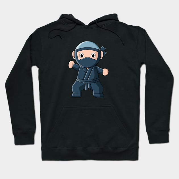 vector illustration design of a cute cartoon ninja wearing a mask Hoodie by danarrr